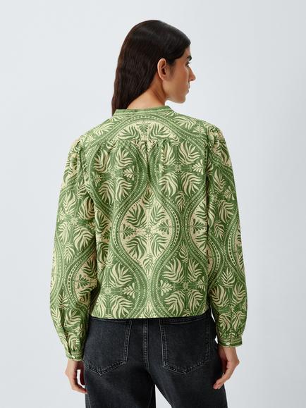 John Lewis Anjoli Tile Shirt, Green, Green