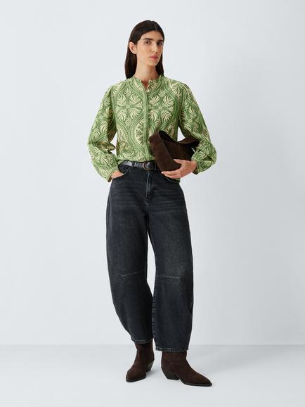 John Lewis Anjoli Tile Shirt, Green - view 2, Green