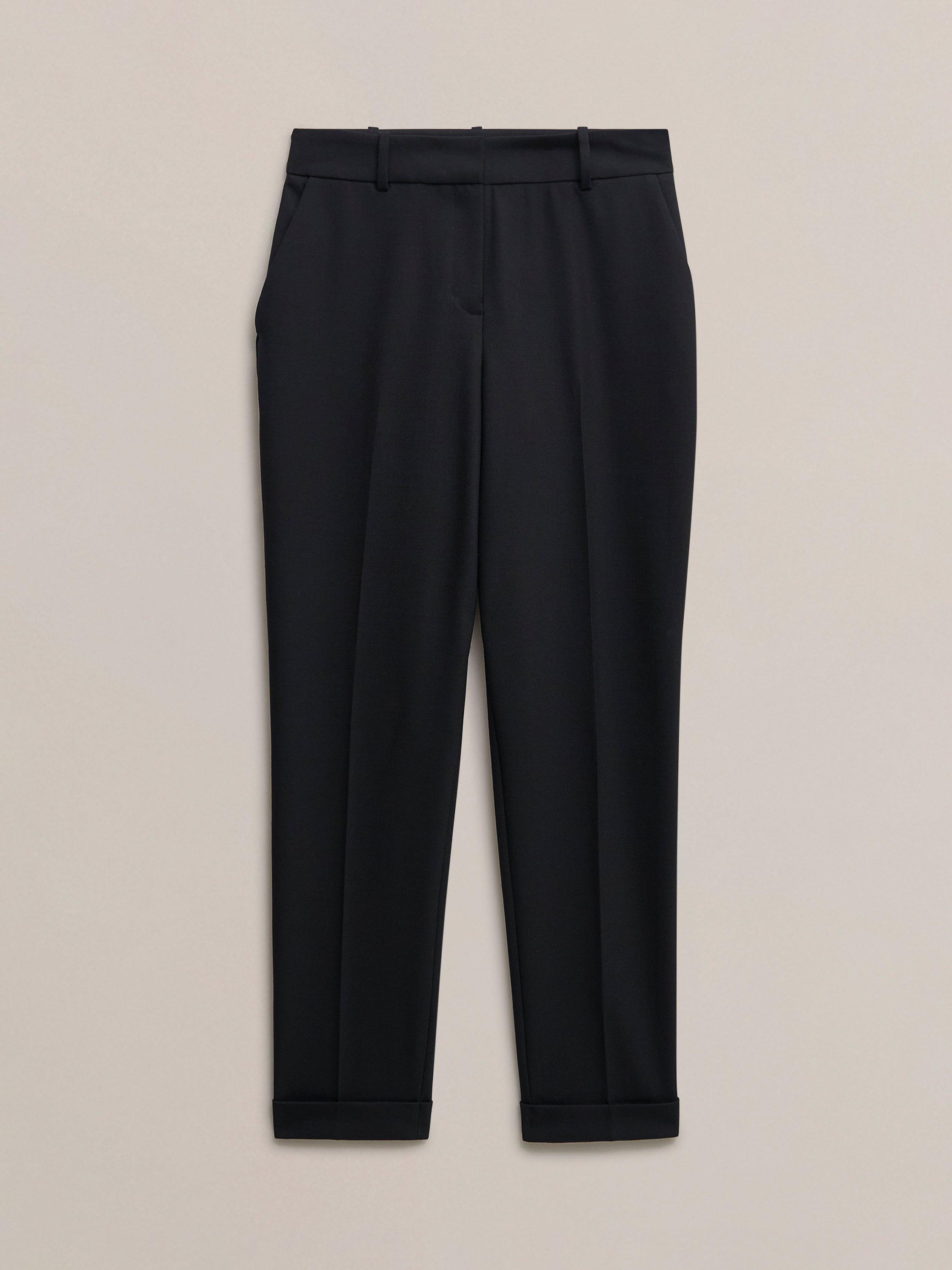 Product image 4 of 5, which shows Hobbs Lisette Wool Blend Tailored Trousers, Black, 12