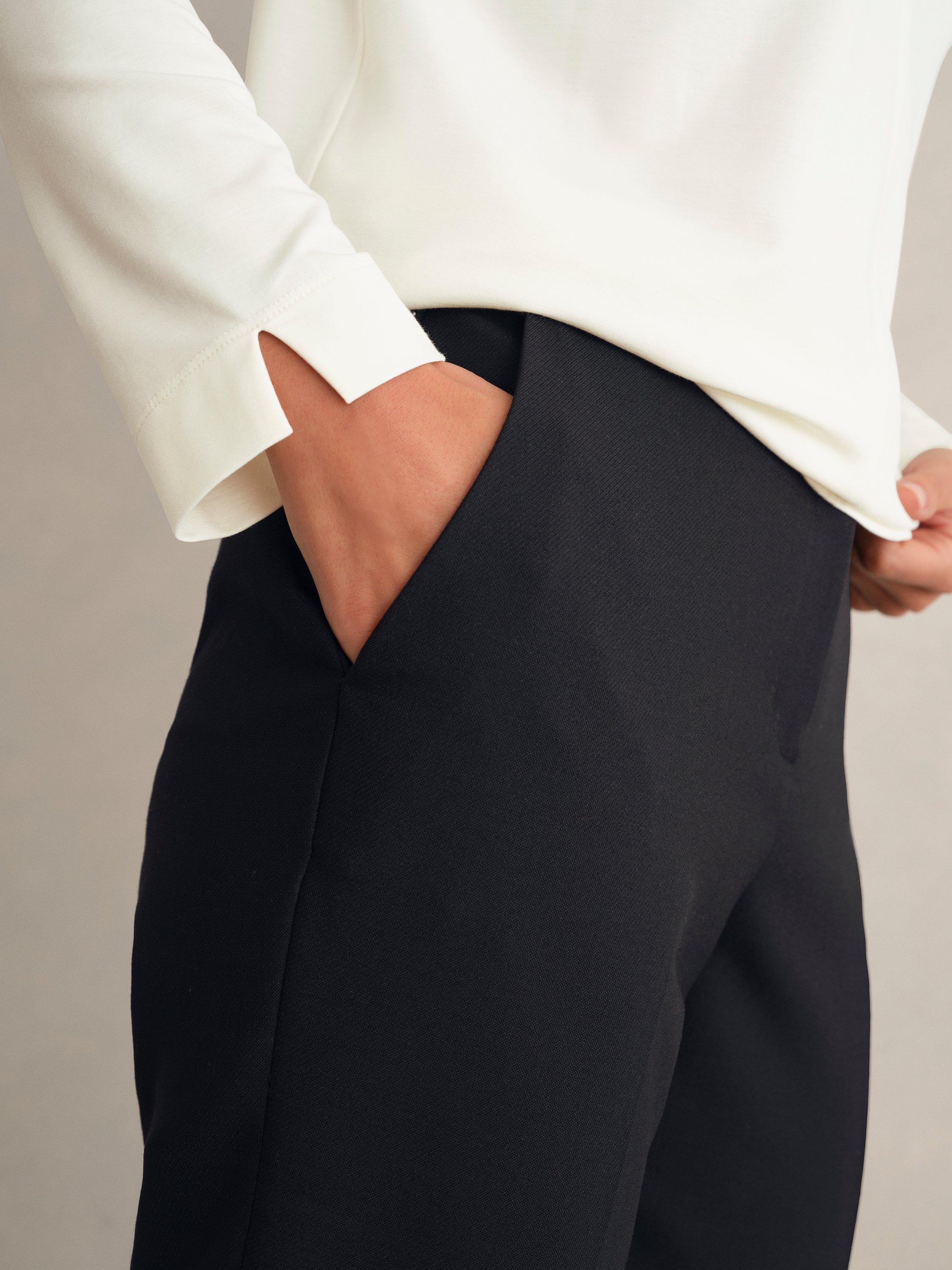 Product image 5 of 5, which shows Hobbs Lisette Wool Blend Tailored Trousers, Black, 12