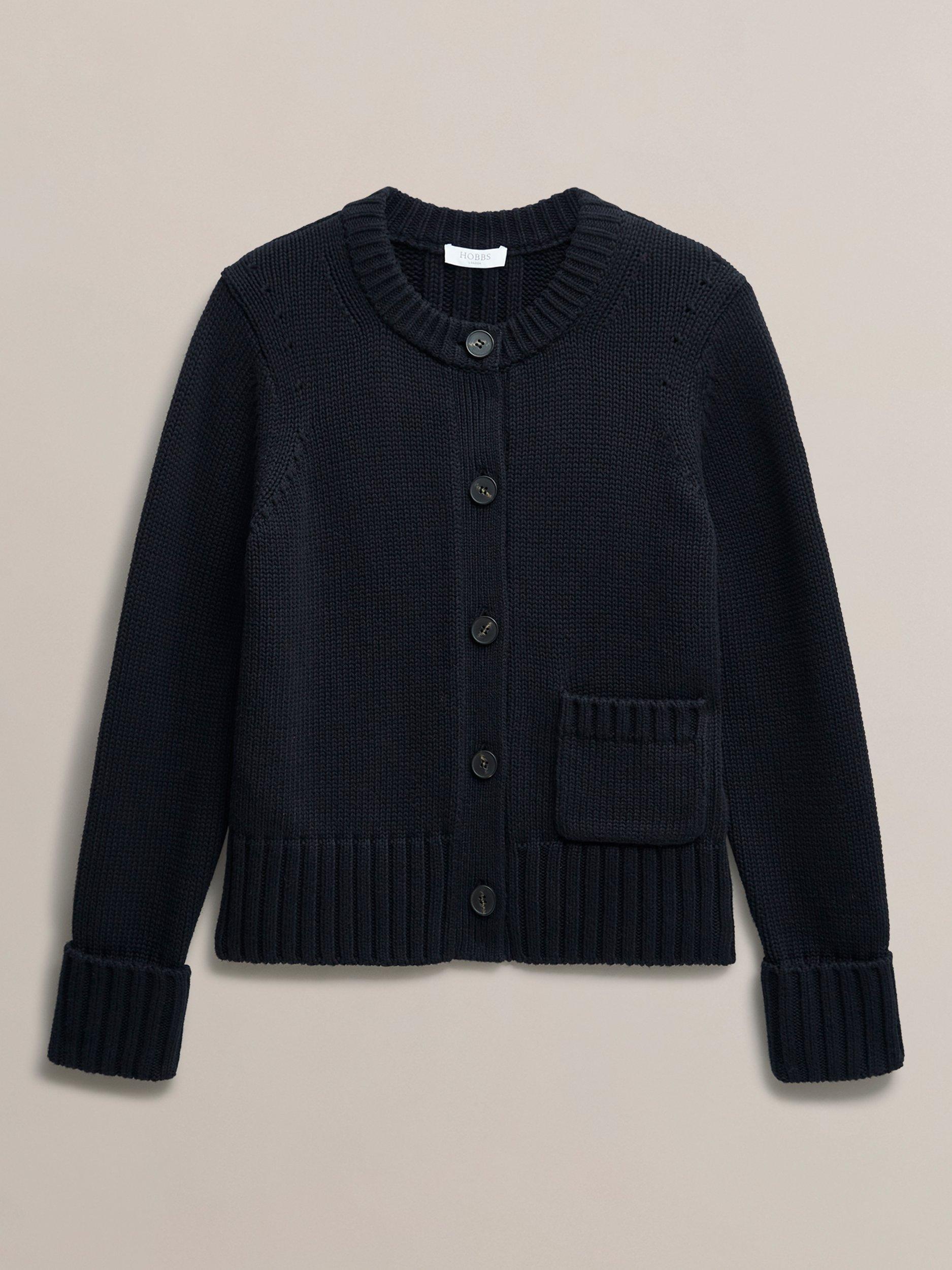 Product image 4 of 6, which shows Hobbs Coco Crew Neck Cardigan, Navy, L
