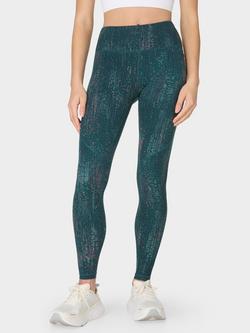 Sweaty Betty Power Gym Leggings, Green Code Print, Green Code Print