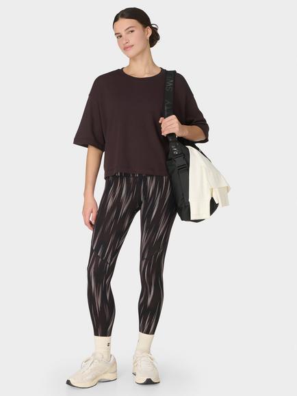 Sweaty Betty Power Gym Leggings, Brown Strobe Dot Print - view 2, Brown Strobe Dot Print