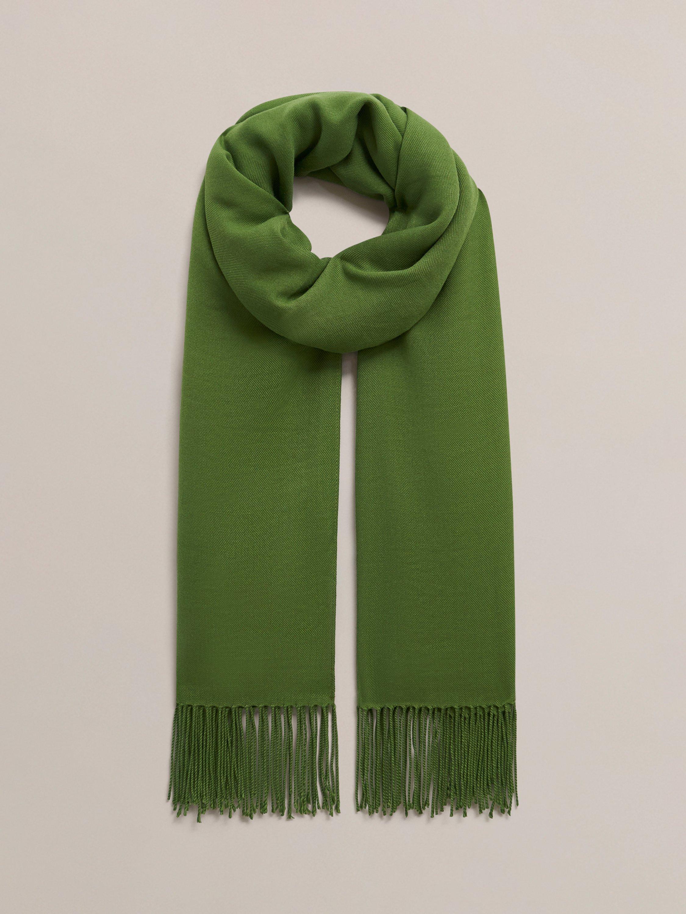 Product image 1 of 4, which shows Hobbs Matilda Tassel Scarf, Bay Leaf Green, One Size