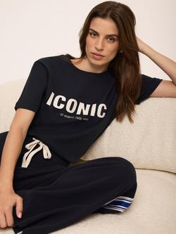 Mint Velvet Iconic Graphic T-Shirt, Blue Navy, Blue Navy