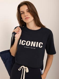 Mint Velvet Iconic Graphic T-Shirt, Blue Navy - view 2, Blue Navy