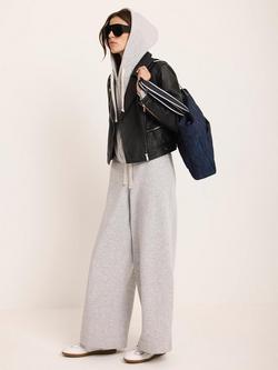 Mint Velvet High Rise Wide Leg Joggers, Grey - view 2, Grey