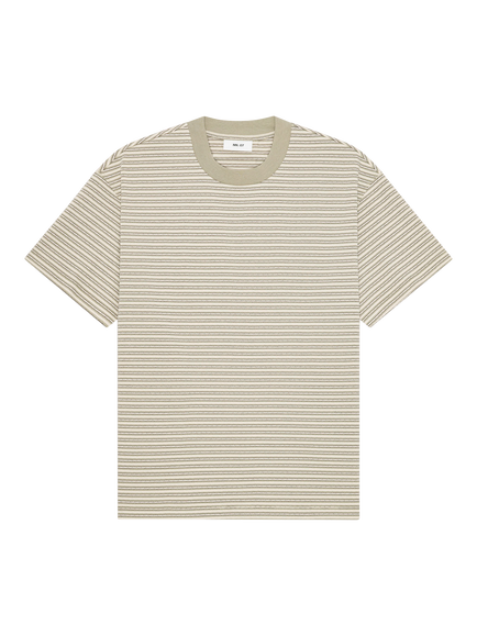 NN.07 Organic Cotton Regular Fit Short Sleeve Stripe Lionel T-Shirt, Green Stripe, Green Stripe