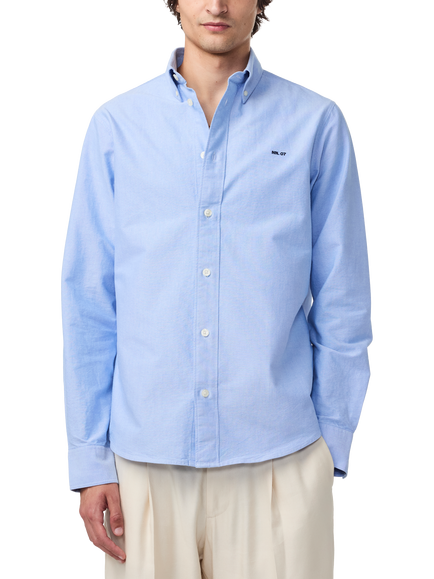 NN.07 Colby Button Down Cotton Shirt, Light Blue - view 2, Light Blue
