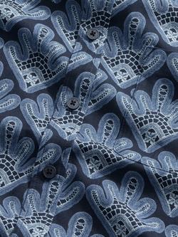 NN.07 Deon Abstract Print Short Sleeve Shirt, Navy Blue - view 2, Navy Blue