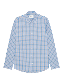 NN.07 Organic Cotton Regular Fit Check Quinsy Shirt, Cobalt Check, Cobalt Check