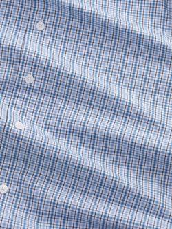 NN.07 Organic Cotton Regular Fit Check Quinsy Shirt, Cobalt Check - view 2, Cobalt Check