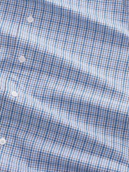NN.07 Organic Cotton Regular Fit Check Quinsy Shirt, Cobalt Check - view 2, Cobalt Check