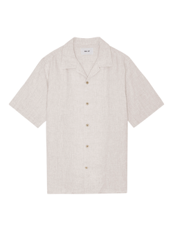 NN.07 Julio Button Through Short Sleeve Linen Shirt, Sienna Heat, Sienna Heat