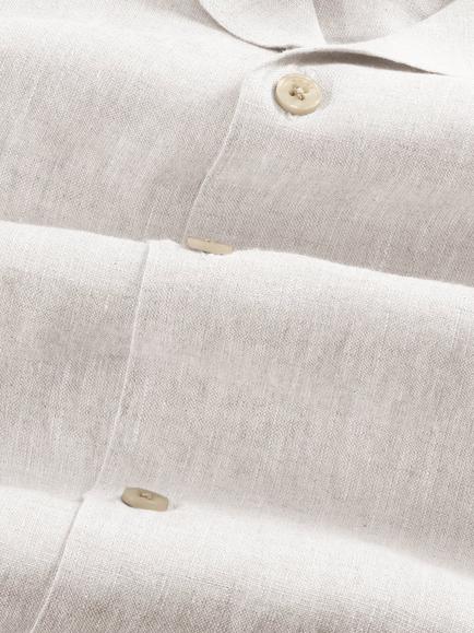 NN.07 Julio Button Through Short Sleeve Linen Shirt, Sienna Heat - view 2, Sienna Heat
