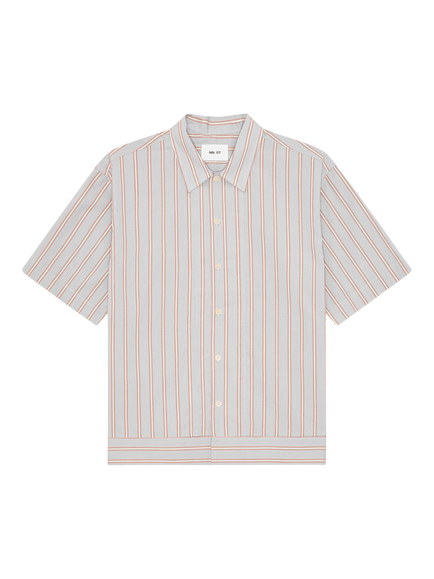 NN.07 Cotton Regular Fit Stripe Reed Shirt, Red Stripe, Red Stripe