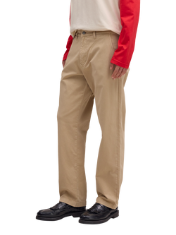 NN.07 Aden Straight Cotton Blend Chinos, Khaki Beige - view 2, Khaki Beige