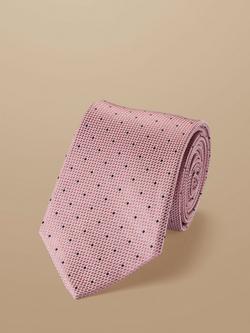 Charles Tyrwhitt Micro Dot Silk Tie, Pink/Navy, Pink/Navy