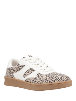 Hush Puppies Maura Textile Animal Print Trainers, Tan - view 2, Tan