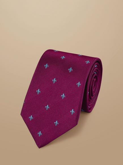 Charles Tyrwhitt Fleur-de-lis Silk Tie, Blackberry Purple, Blackberry Purple