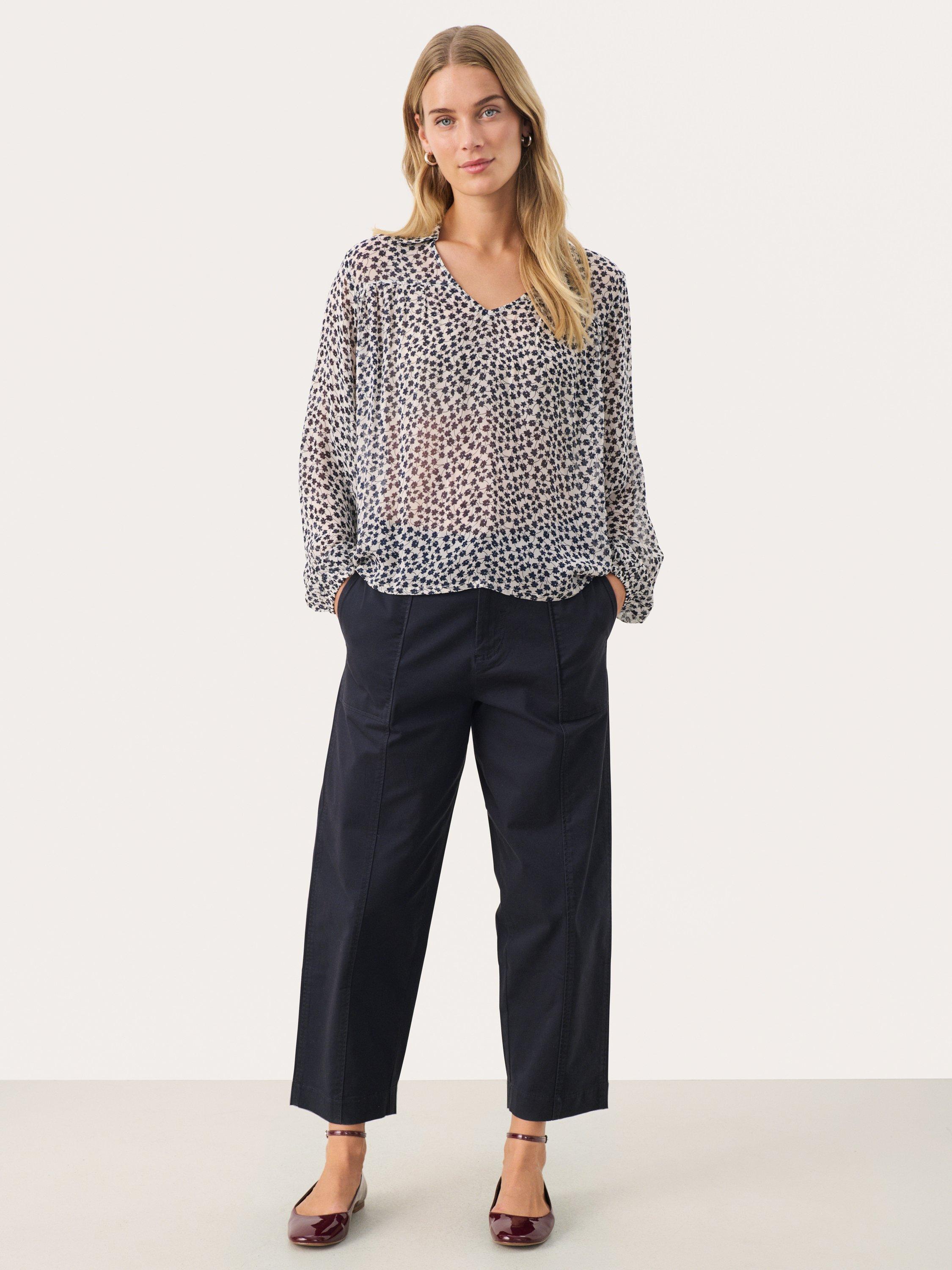 Product image 3 of 6, which shows Part Two Nicholina Floral Top, Navy/Multi, 8