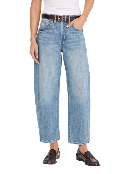 Good American Barrel Leg Jeans, Indigo, Indigo1351
