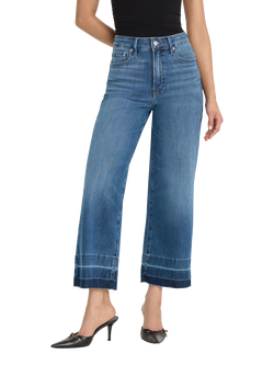 Good American Tech Palazzo Jeans, Blue, Blue