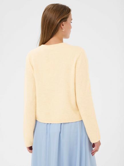 Saint Tropez Larna Crew Neck Cardigan, Seedpearl - view 2, Seedpearl
