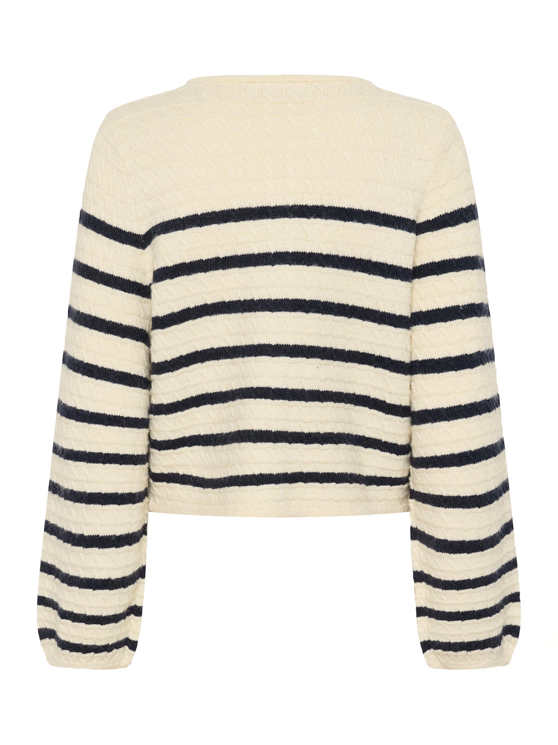 Product image 6 of 6, which shows Saint Tropez Olena Textured Stripe Cardigan, Seedpearl, XS