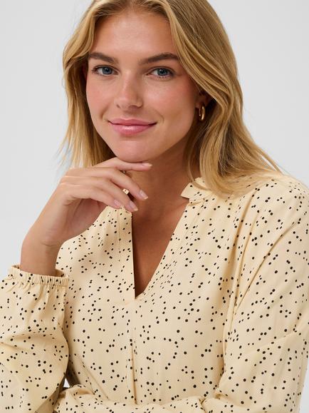 Saint Tropez Eda Spot Print Midi Dress containing LENZING™ ECOVERO™ Viscose, Creme/Black - view 2, Creme/Black