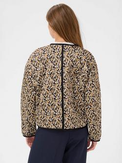 Saint Tropez Ozette Blurry Animal Print Quilted Jacket, Tannin/Multi - view 2, Tannin/Multi