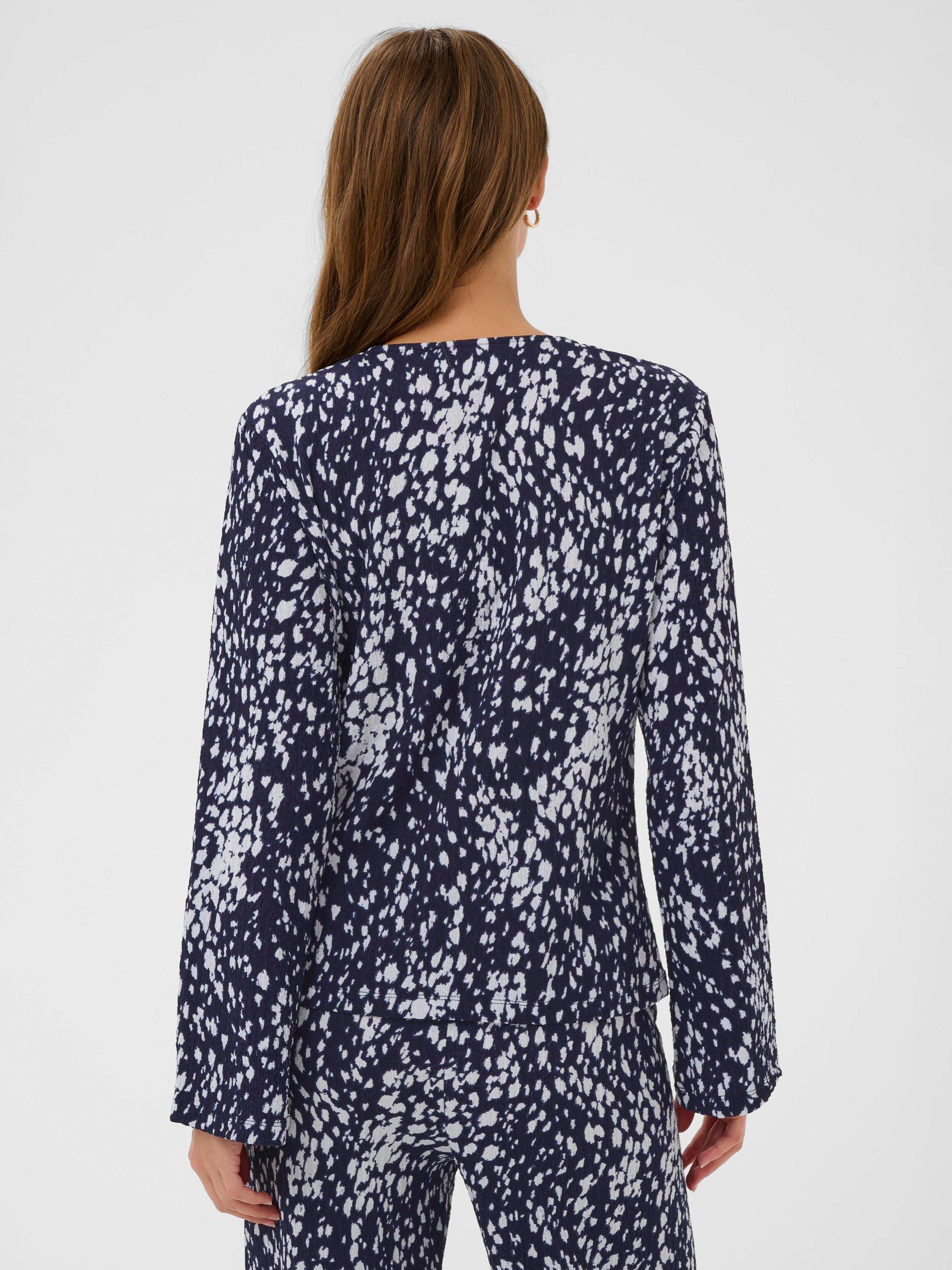 Product image 2 of 6, which shows Saint Tropez Ilyssa Abstract Animal Print Top, Nightsky/Multi, XS