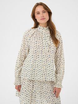 Saint Tropez Omelia Floral Ruffle Shirt, Turtledove/Multi, Turtledove/Multi