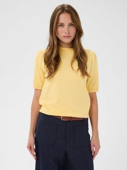 Saint Tropez Mila Short Sleeve Jumper, Lemon Drop Melange