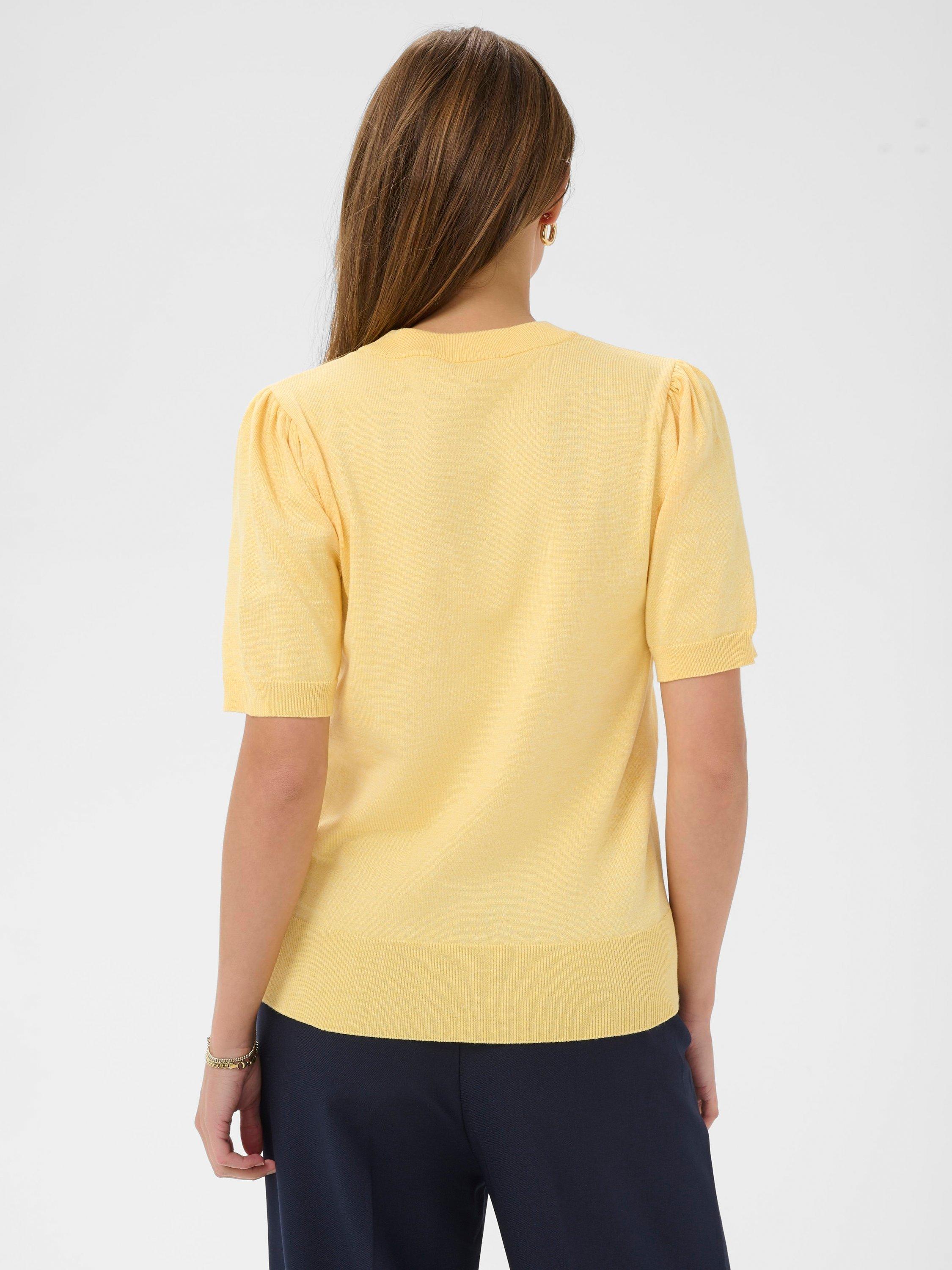 Product image 2 of 6, which shows Saint Tropez Mila Short Sleeve Jumper, Lemon Drop Melange, XS