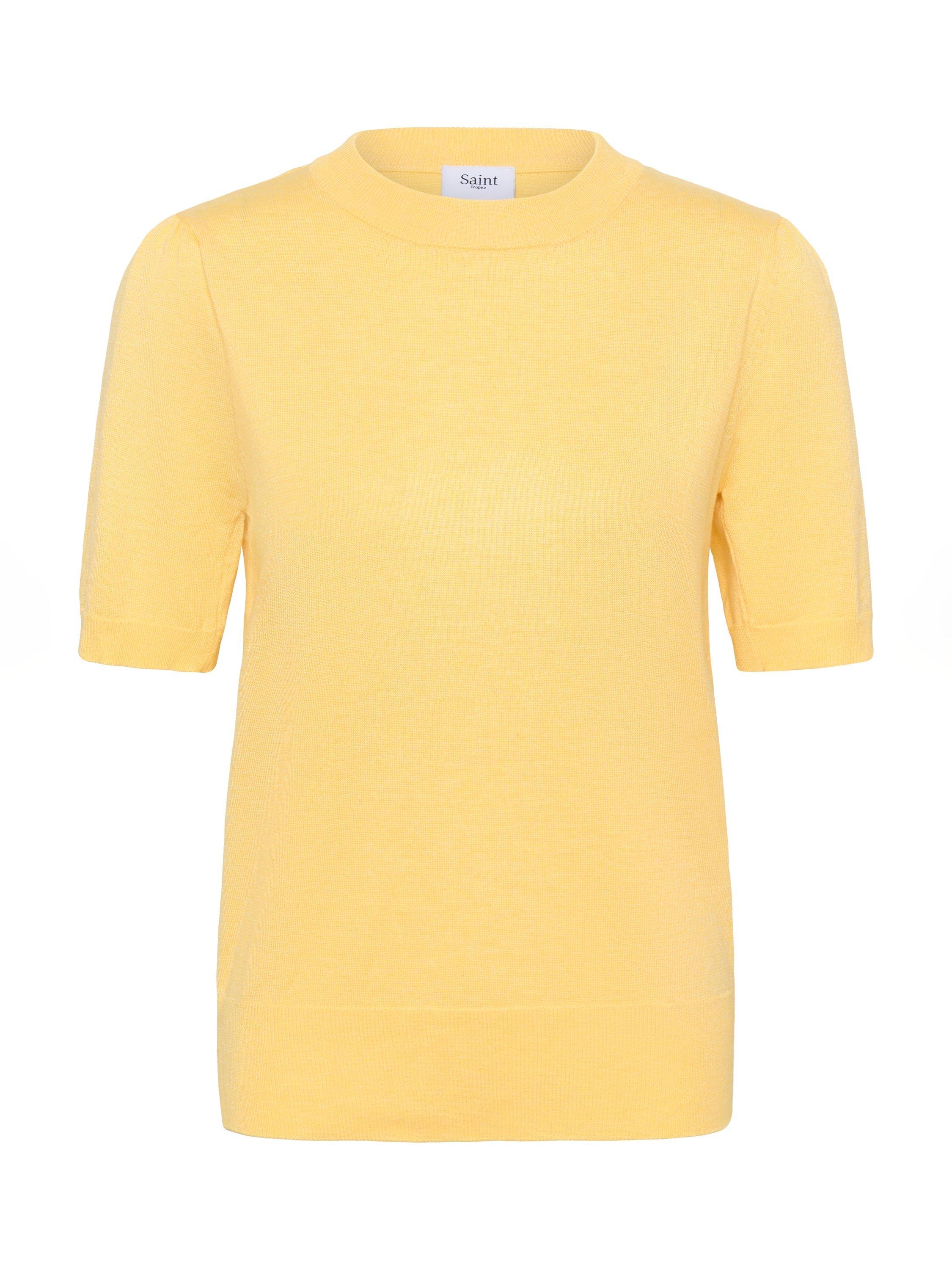 Product image 5 of 6, which shows Saint Tropez Mila Short Sleeve Jumper, Lemon Drop Melange, XS