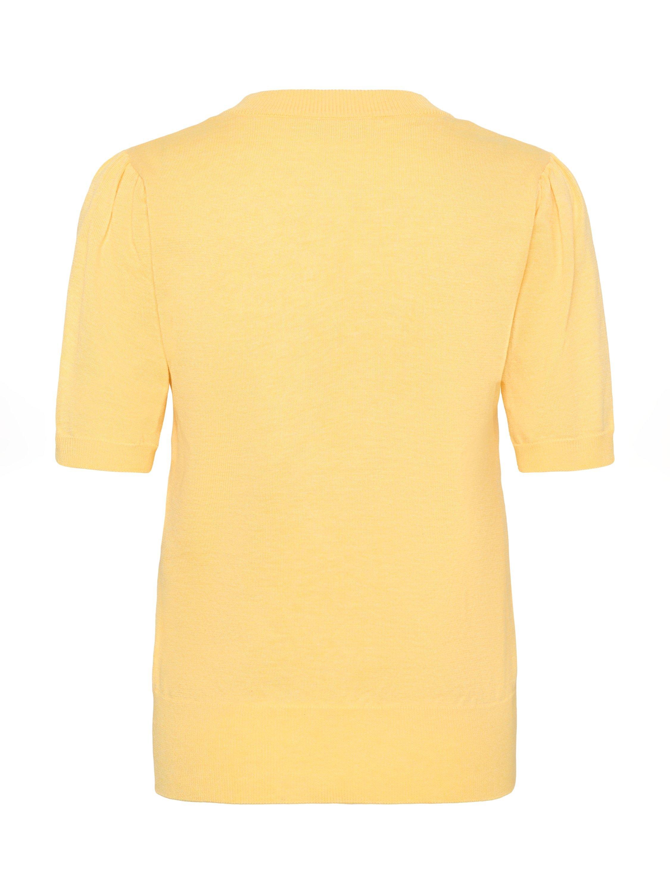Product image 6 of 6, which shows Saint Tropez Mila Short Sleeve Jumper, Lemon Drop Melange, XS