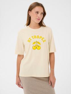 Saint Tropez Octavia Cherries Graphic T-Shirt, Creme