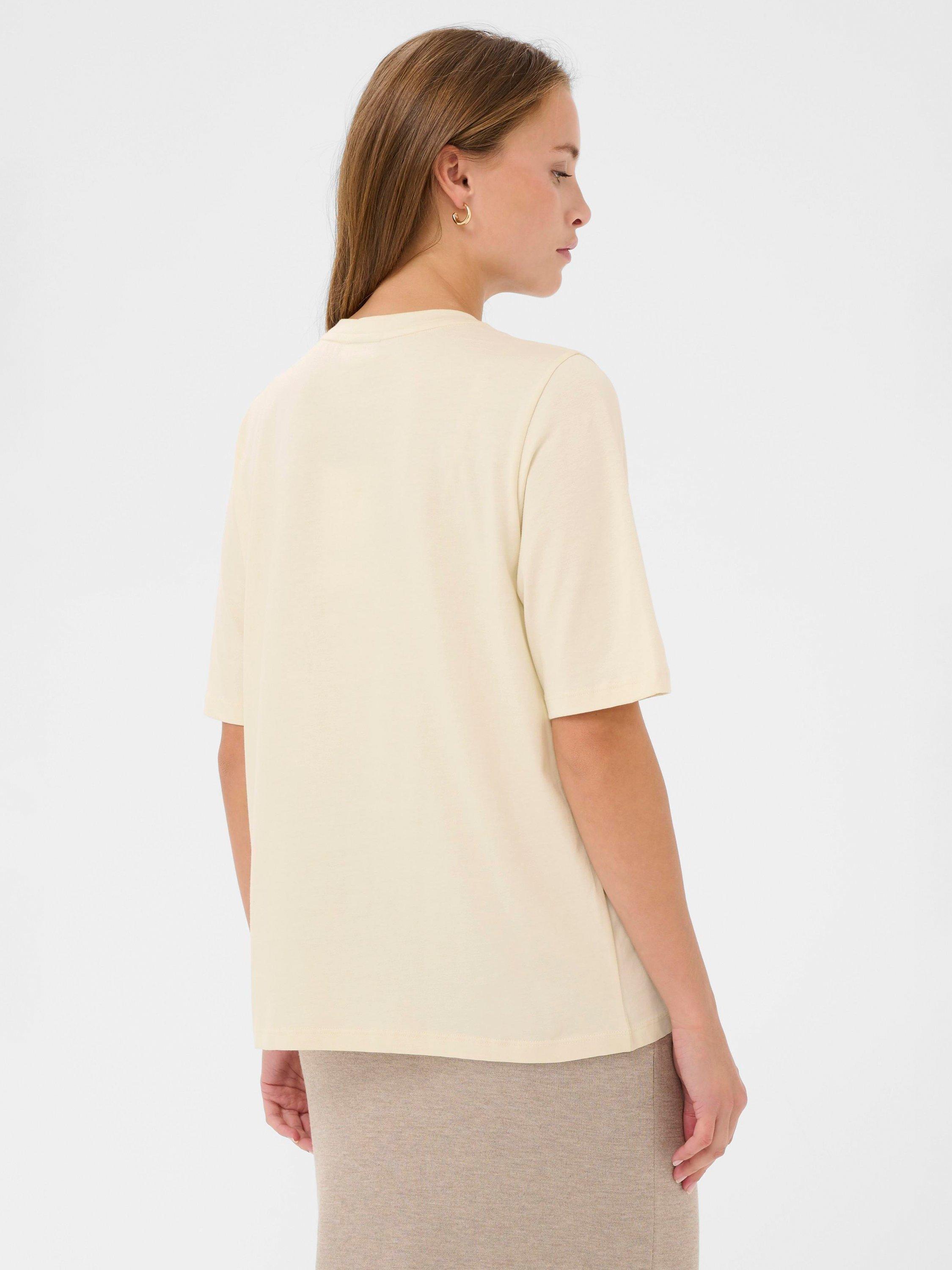 Product image 2 of 6, which shows Saint Tropez Octavia Cherries Graphic T-Shirt, Creme, XS