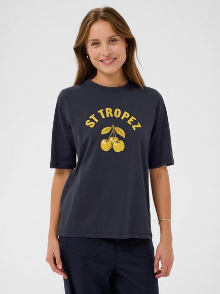 Saint Tropez Octavia Cherries Graphic T-Shirt, Night Sky