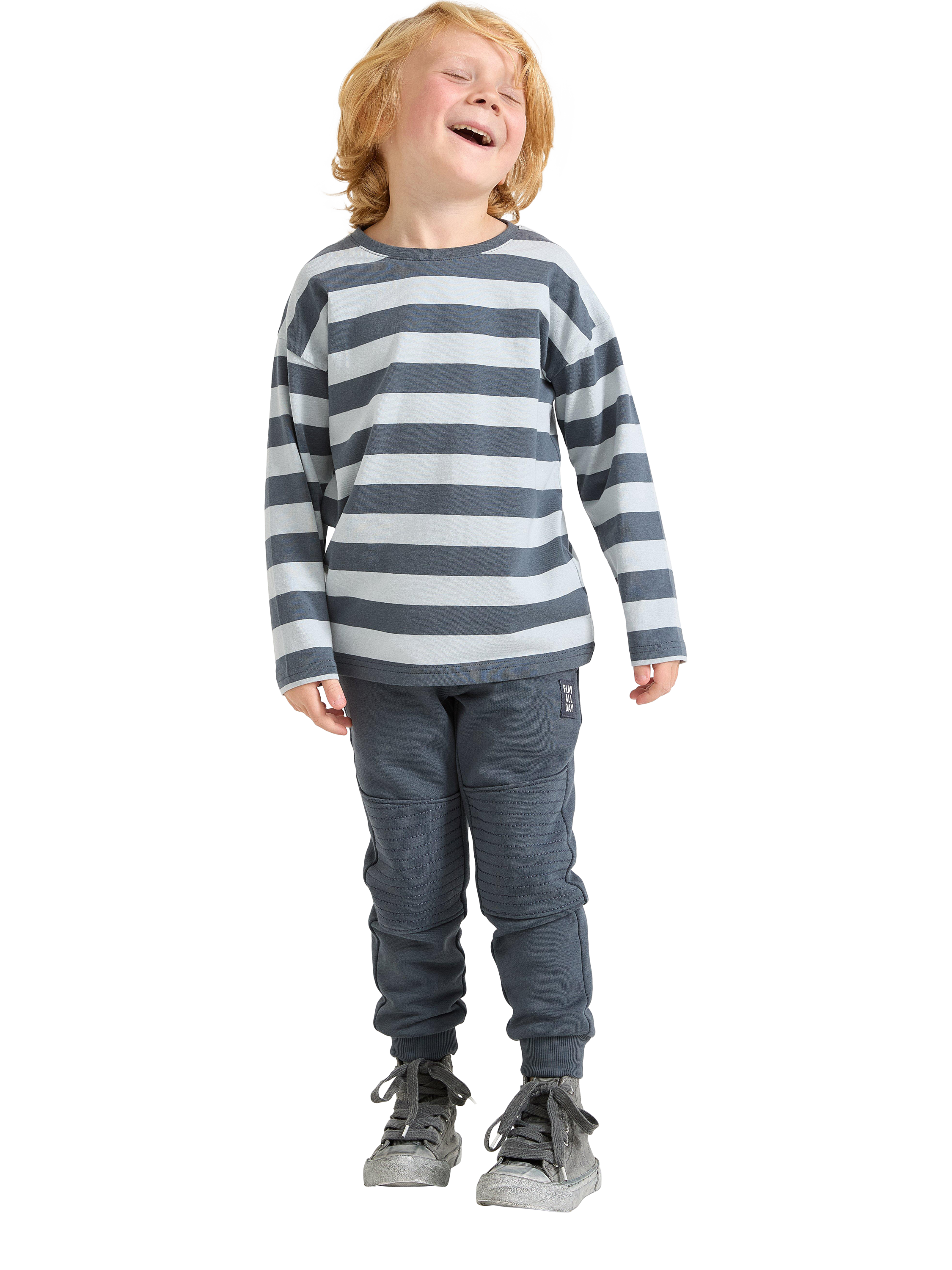 Product image 1 of 6, which shows Lindex Kids' Pure Cotton Joggers, Dark Grey, 18-24 months