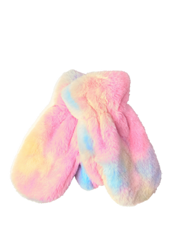 Lindex Kids' Faux Fur Mittens, Light Pink - view 2, Light Pink
