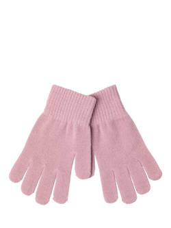 Lindex Kids' Unicorn Fine Knit Gloves, Dusty Pink - view 2, Dusty Pink