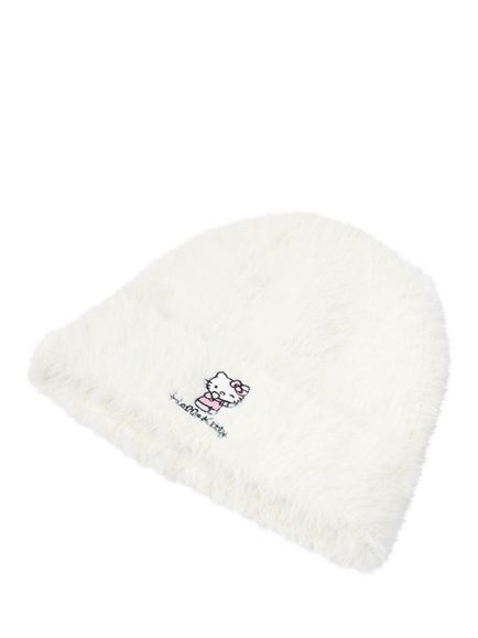 Lindex Kids' Hello Kitty Beanie Hat, Off White, Off White - view 2, Off White