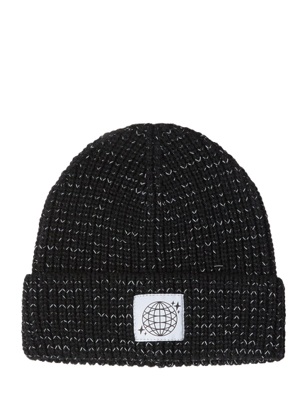Lindex Kids' Reflective Knit Beanie Hat, Black, Black
