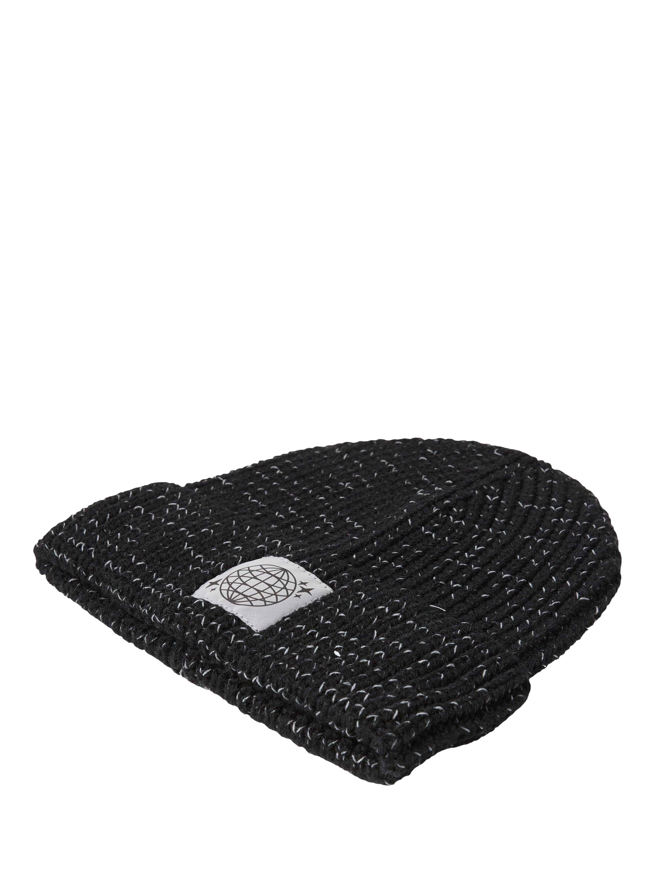 Product image 2 of 3, which shows Lindex Kids' Reflective Knit Beanie Hat, Black, 2-4 years