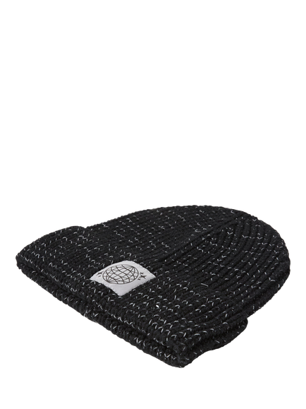 Lindex Kids' Reflective Knit Beanie Hat, Black - view 2, Black