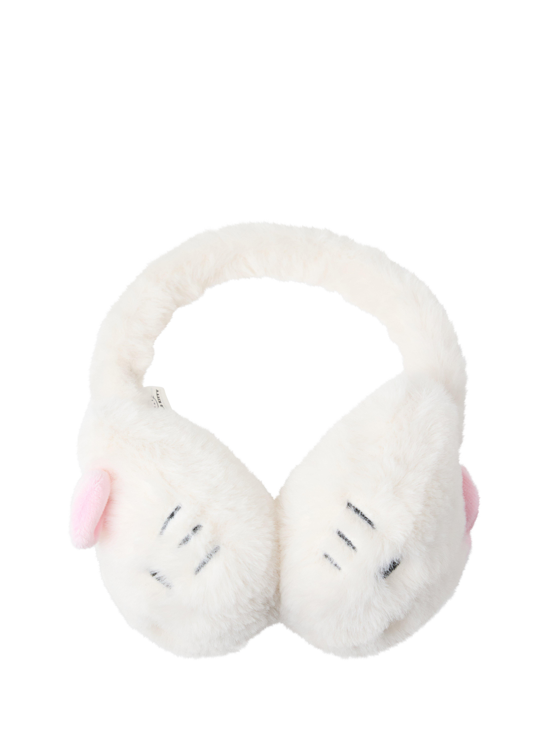 Product image 1 of 3, which shows Lindex Kids' Hello Kitty Fluffy Earmuffs, Light Dusty White, One