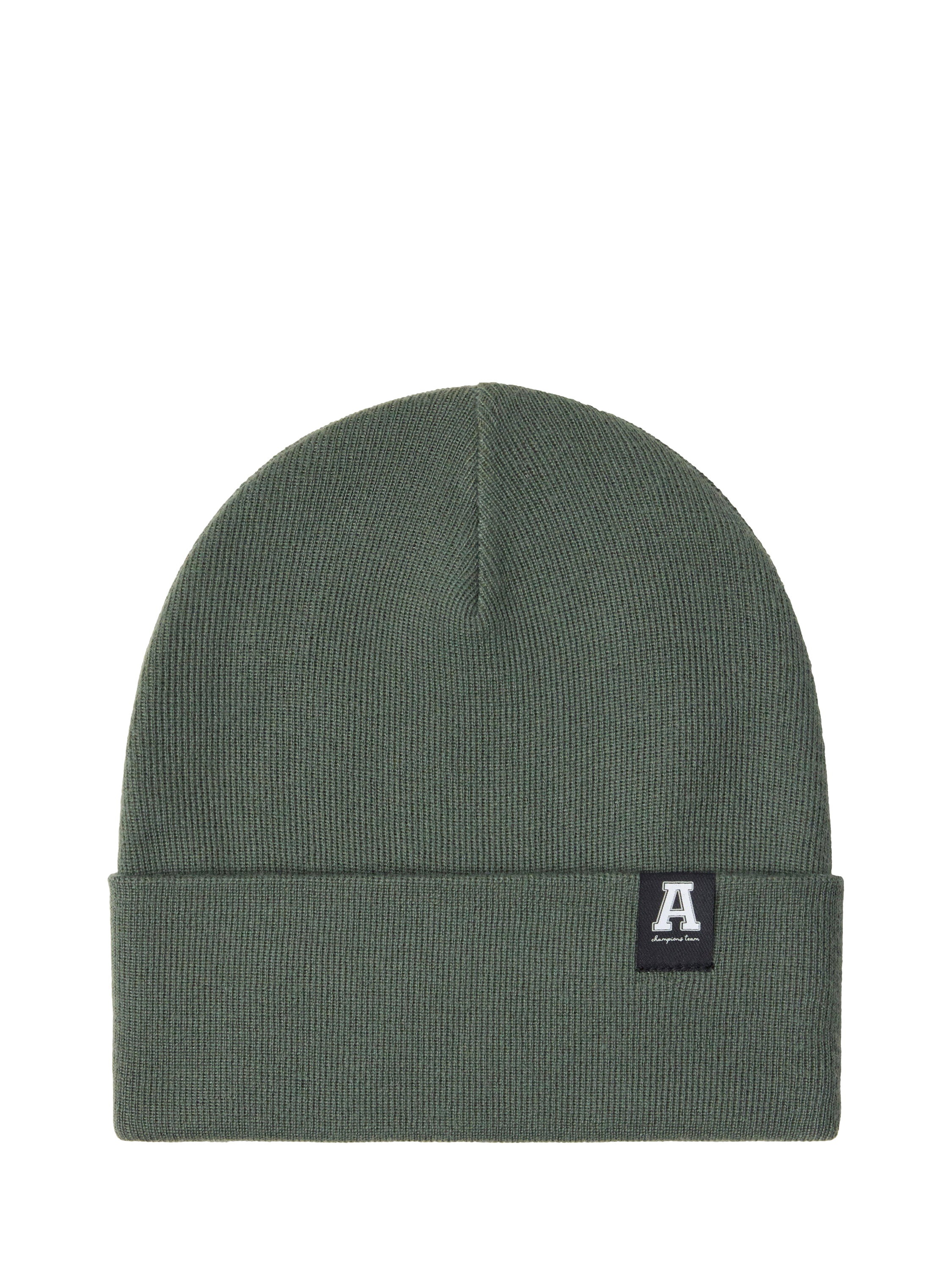 Product image 1 of 3, which shows Lindex Kids' Basic Beanie Hat, Dark Dusty Khaki, 2-4 years