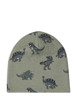 Lindex Kids' Dinosaur Beanie Hat, Light Dusty Khaki, Light Dusty Khaki